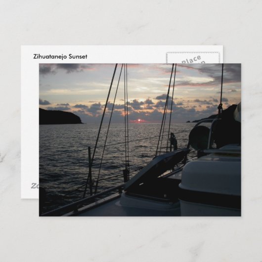 Zihuatanejo Sunset from Moira in ankerplaats Briefkaart (Voorkant / Achterkant)