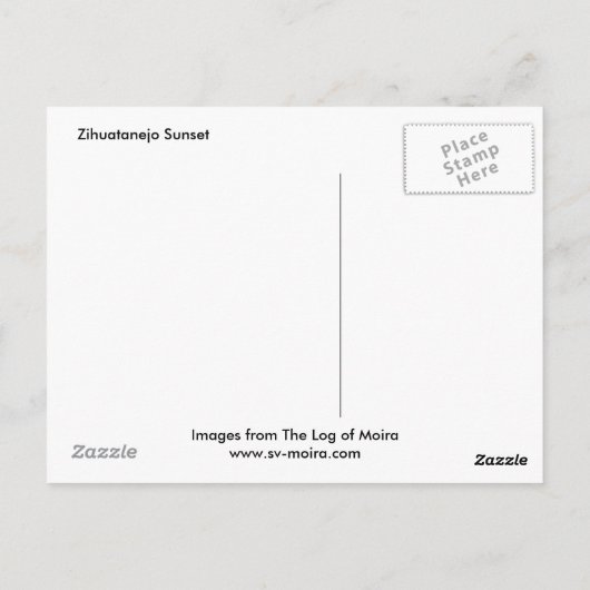 Zihuatanejo Sunset from Moira in ankerplaats Briefkaart (Achterkant)