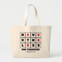 ZIJ BEVESTIGDE ECHTER Inspirerend Christelijk Grote Tote Bag