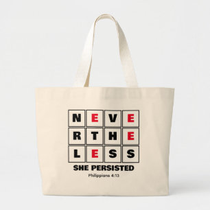 ZIJ BEVESTIGDE ECHTER Inspirerend Christelijk Grote Tote Bag