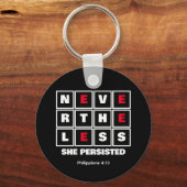 ZIJ BEVESTIGDE ECHTER Inspirerend Christelijk Sleutelhanger (Voorkant)