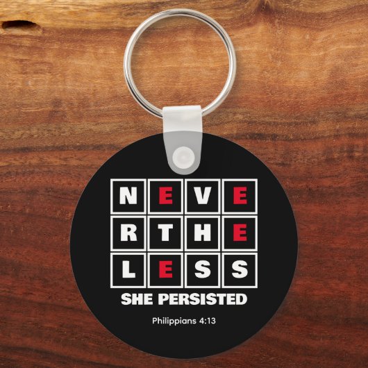 ZIJ BEVESTIGDE ECHTER Inspirerend Christelijk Sleutelhanger (Voorkant)