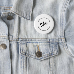 Zij - bevestigende ronde button 5,7 cm