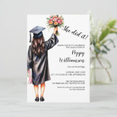 Zij deed het Aquarel Afstuderen Kaart (Staand voorkant)