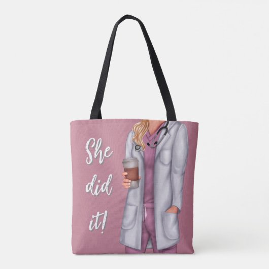 Zij deed het Dokter Boodschappentas Tote Bag (Achterkant)