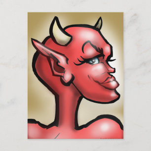 Zij Devil Briefkaart
