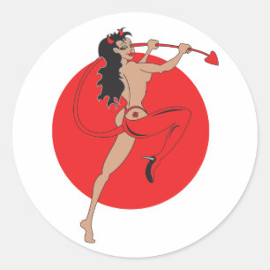 Zij Devil Ronde Sticker