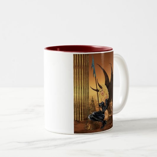 Zij Devil Tweekleurige Koffiemok (Voorkant rechts)