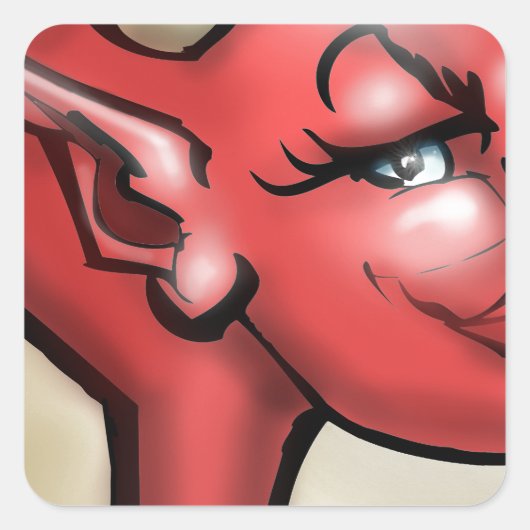 Zij Devil Vierkante Sticker (Voorkant)