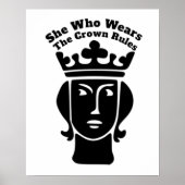 Zij die de kroon draagt, regelt kunst poster (Voorkant)