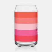 Zij die durft wint Motivatie roze strepen Blikvorm Glas (Rechts)