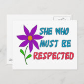 Zij die gerespecteerd moet worden briefkaart (Voorkant / Achterkant)