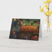 Zij droeg het Blauwe Fluweel Gemengde Wenskaart Kaart (Gele Bloem)