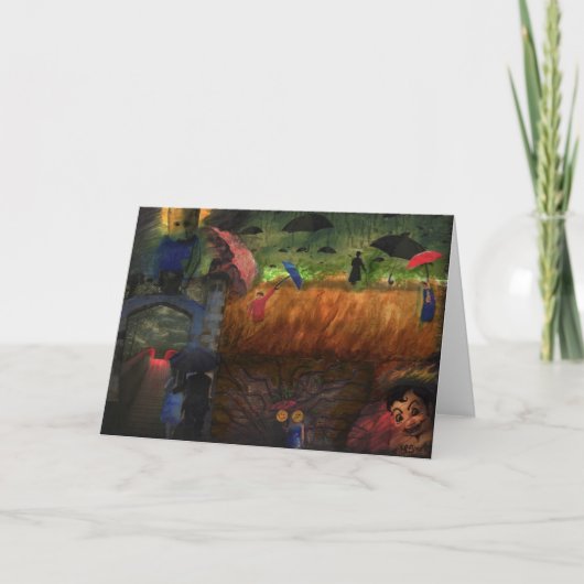 Zij droeg het Blauwe Fluweel Gemengde Wenskaart Kaart (Voorkant)