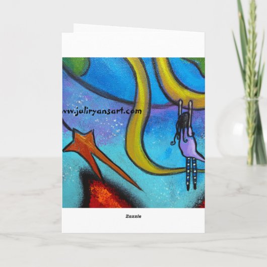 Zij droomt van de Kerstkaart van de Vrede Feestdagen Kaart (Achterkant)