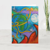 Zij droomt van de Kerstkaart van de Vrede Feestdagen Kaart (Voorkant)