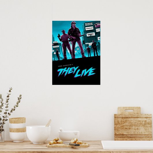 Zij drukken met Live Retro Poster (Keuken)