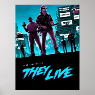 Zij drukken met Live Retro Poster