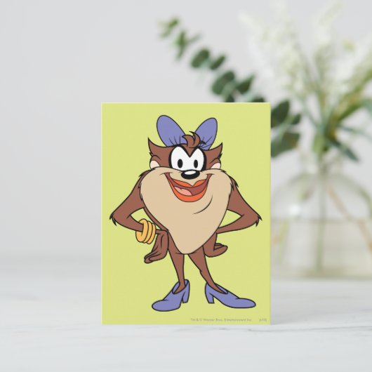 Zij-duivel in kleur briefkaart (Staand voorkant)