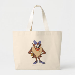 Zij-duivel in kleur grote tote bag