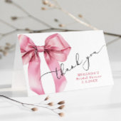 Zij gaat de knoop doorhakken Roze Strik Bruids- Bedankkaart