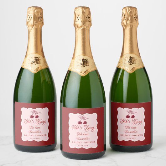 Zij gaat trouwen Bruidsfeest Sparkling Wijnetiket (Flessen)