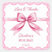 Zij gaat trouwen bruidsmeisjesfeest favor met stri vierkante sticker (Voorkant)