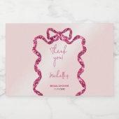 Zij gaat trouwen chic roze lint bedankt sparkling wijnetiket (Enkel label)