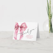 Zij gaat trouwen Pink Bow Bruid  Bedankkaart (Voorkant)