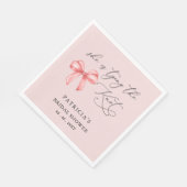 Zij gaat trouwen roze strik Bruidsfeest Servet (Hoek)