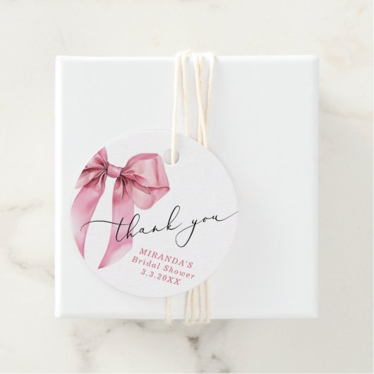 Zij gaat trouwen Roze Strik Bruidsjurk Dank je Bedankjes Labels (In situ)