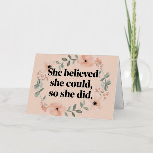 Zij geloofde minimalistische poster veldbloemen pe folie wenskaart