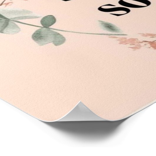 Zij geloofde minimalistische poster wilde bloemen (Hoek)