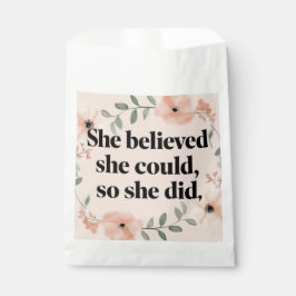 Zij geloofde minimalistische poster wilde bloemen  bedankzakje