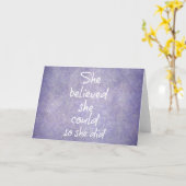 Zij geloofde zij kon zodat deed zij Motivatie Kaart (Gele Bloem)