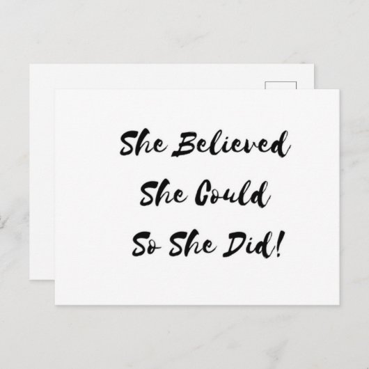 Zij geloofde zij zodat zij - briefkaart kon (Voorkant / Achterkant)