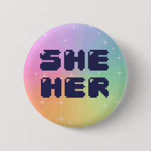 Zij haar Button Pronoun