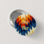 Zij/haar Gender Pronoun Pin Ronde Button 3,2 Cm (Voorkant /achterkant)