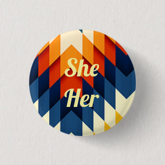 Zij/haar Gender Pronoun Pin Ronde Button 3,2 Cm