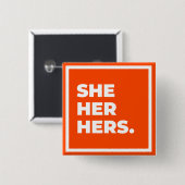 Zij/haar/haar/haar Pronoun Button (Voorkant /achterkant)