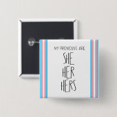 Zij/Haar/Haar Voornaamwoorden Transgender Knop Vierkante Button 5,1 Cm (Voorkant /achterkant)