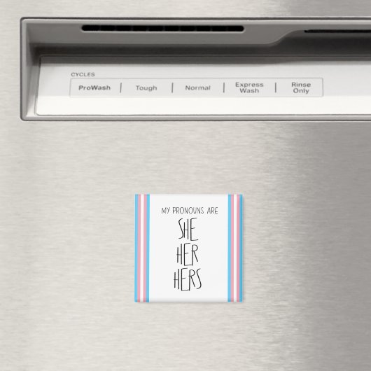 Zij/haar/haar woordvoerders Transgender Magnet (Insitu (Vaatwasser))