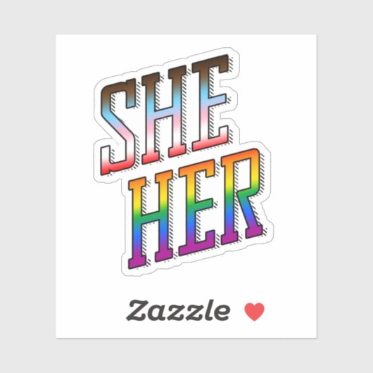 Zij/Haar Progress Pride Sticker (Vel)