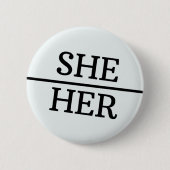 Zij/haar Ronde Button Genderdiversiteit LGTBQ Prid (Voorkant)
