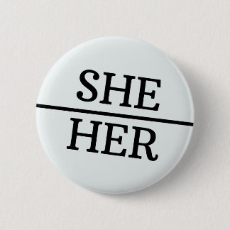 Zij/haar Ronde Button Genderdiversiteit LGTBQ Prid