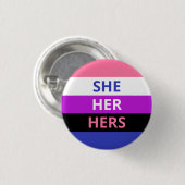 Zij/haar woordvoerders Genderfluiddas Ronde Button 3,2 Cm (Voorkant /achterkant)
