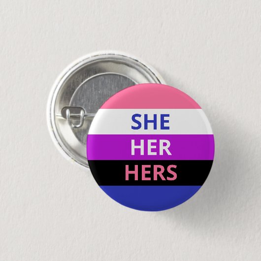 Zij/haar woordvoerders Genderfluiddas Ronde Button 3,2 Cm (Voorkant /achterkant)