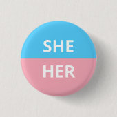 Zij/haar woordvoerders transgender Badge Ronde Button 3,2 Cm (Voorkant)