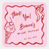 Zij heeft een ijsje bruidsmeidenavond favoriet vierkante sticker (Voorkant)