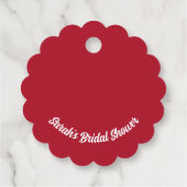 Zij Heeft Hem Kerst Rode Bruidsfeest Shower Bedankjes Labels (Achterkant)